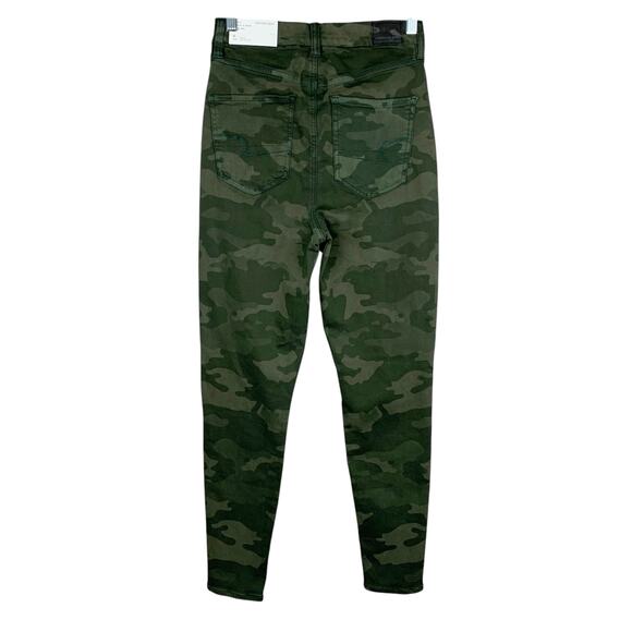 New American Eagle Jeans Curvy Super Hi Rise Jeggings Green Camo Women's 6 - Picture 4 of 11